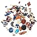 124 Bone Pendants & Bone Beads for Jewelry Making, Natural Ox Buffalo Bone African Beads, Hand Carved Bulk Beads Bead Assortment, Large Beads for Native American & Indian Projects (Set-1)
