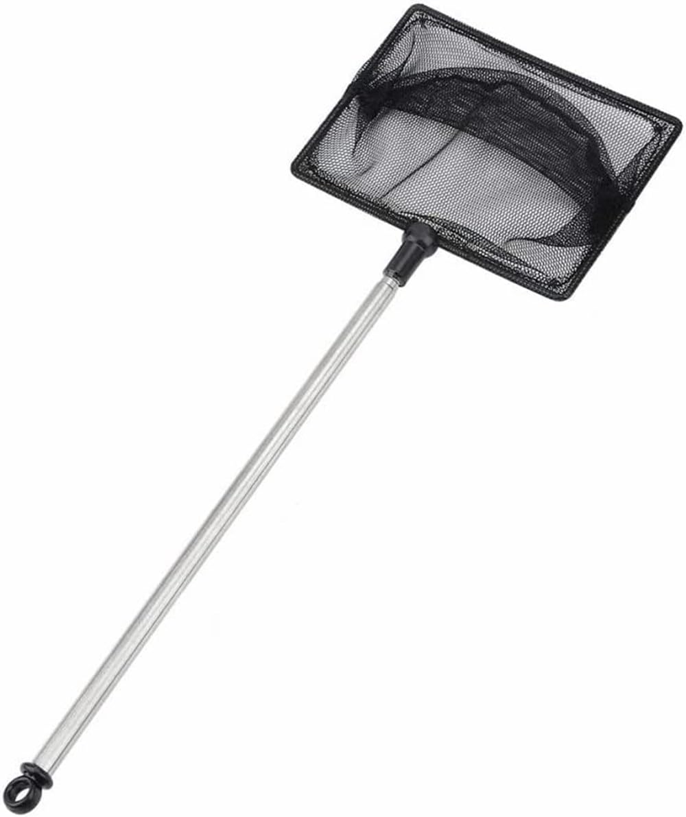 Voarge Fish Tank Net Small Net for Cleaning, Fish Net with Extendable 10.8-19.9 Inch Long Handle, Black