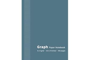 Graph Paper Notebook - 5x5 Grid - 8.5 x 11 - 100 Pages: Quadrille Composition Book for Math, Science & Engineering Students, 