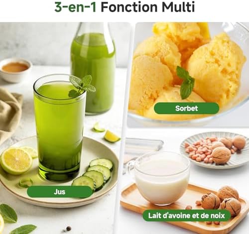 Extracteur de Jus de Fruits et Légumes, Bocca 155mm, 2,5L avec Séparateur de Mousse, 2 Filtres, Pression Automatique, Succo Pur et Velouté, Silencieux et Facile à Nettoyer, Idéal pour Famille