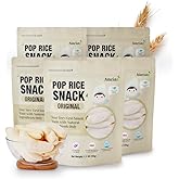 Naeiae Pop Organic Snack, Rice Puffs Teething Snack for Babies & Toddlers (100% Korean Rice, Naturally Gluten-Free, No Oil) Wholesome Baby Teether Food, Nutritious Finger Snacks for 6 Months to 2 Years, 5-Pack
