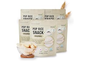 Naeiae Pop Organic Snack, Rice Puffs Teething Snack for Babies & Toddlers (100% Korean Rice, Naturally Gluten-Free, No Oil) Wholesome Baby Teether Food, Nutritious Finger Snacks for 6 Months to 2 Years, 5-Pack