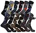 LM Mens Cotton Dress Socks (12 Pack) (Argyle)