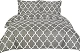 3 Piece Duvet Cover Set (King, Grey) Duvet Cover with 2 Pillow Shams - Hotel Quality Brushed Microfiber - Luxurious & Extremely Durable - by Utopia Bedding