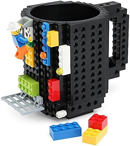 Aanll Blocks Mug Build on Brick Block Coffee Tea Beverage Mug Cup Creative Funny Mug Coofee Cup , black