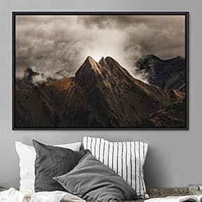 signwin Framed Canvas Wall Art Mountainscape Aerial Dramatic...