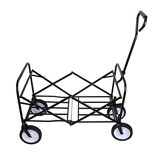 Lovinland Collapsible Outdoor Cart Multi-Function Folding Wagon for Garden Yard Travel Shopping