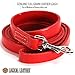 Logical Leather 6 Foot Dog Leash - Best for Training - Heavy Full Grain Leather Lead - Red
