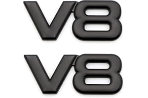 2Pcs V8 Emblems Premium Car Decoration Badge Emblem Sticker for Mustang(Black)