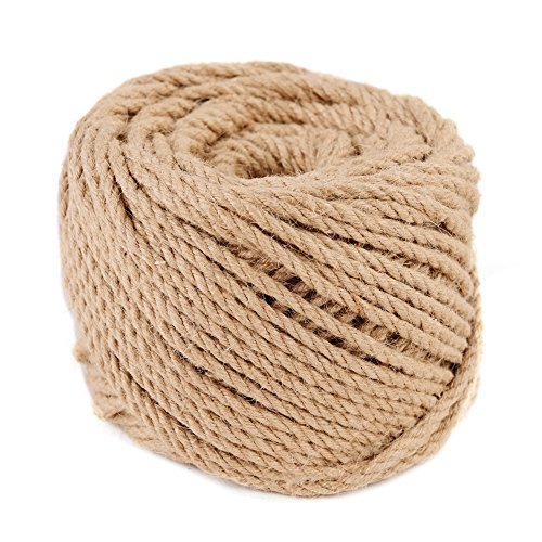 (4mm x 100m(about 109 yd)) Natural Jute Twine Macrame Best Arts Crafts Gift Twine Christmas Twine DIY Industrial Packing Materials Durable String for Gardening Applications