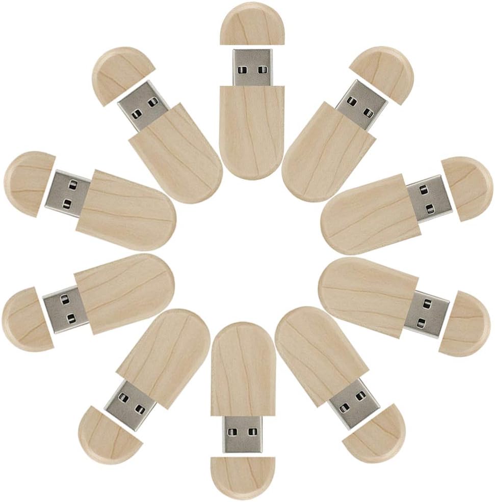 A Plus 16GB Wooden USB Flash Drives 2.0 Memory Sticks Thumb Drive 10 Pack