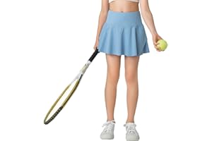 LETAOTAO Girls' Tennis Skirt Golf Skort Kids Athletic with Zip Pockets and Shorts UPF50+