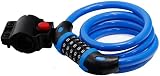 GOFRIEND Bike Lock 5 Digit Resettable 1.2m x 12mm Blue TY566 view 2
