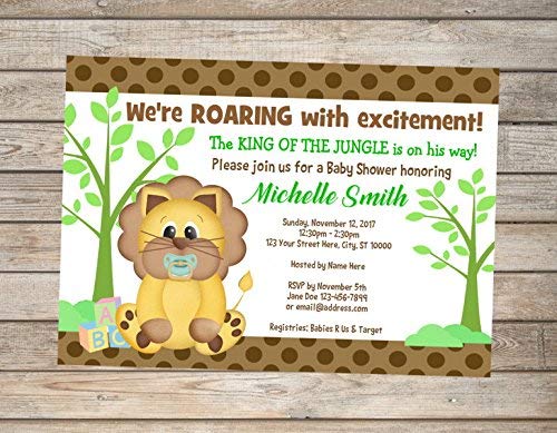 Amazon Com Lion Boy Baby Shower Invitation King Of The Jungle