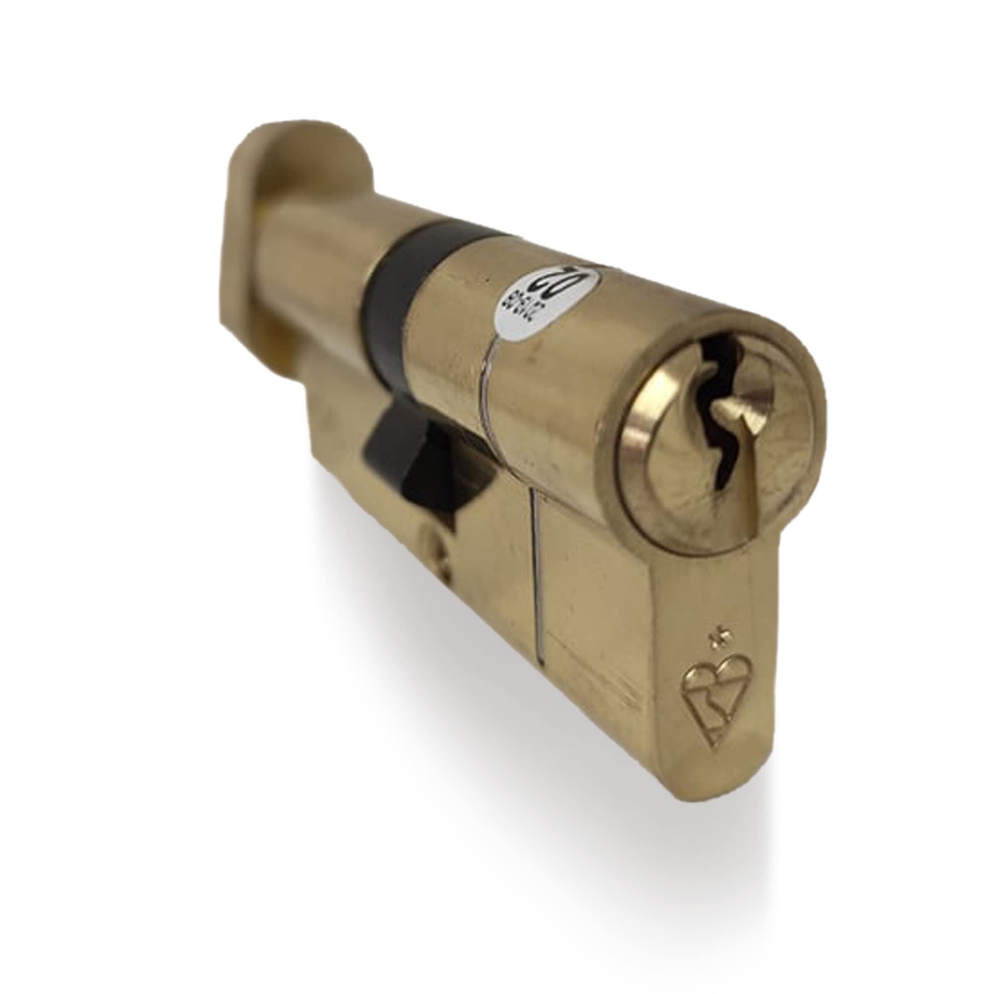 UAP Thumb Turn Euro Cylinder Lock with Anti-Snap & 3 Keys - 1-Star Kitemarked Door Lock Barrel for Home Security - Fire-Rated with Easy-Grip Design for Elderly Use (80mm 40/40) (Brass)