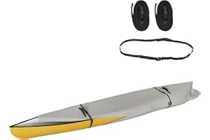 Nukugula Kayak Cover Ture 900D Solution Dyed Waterproof Canoe Cover, Fade-Proof All Weather Protection Trailerable Boat Cover with Handles for Outdoor, fit 10 ft Long and Beam Width up to 27 inch