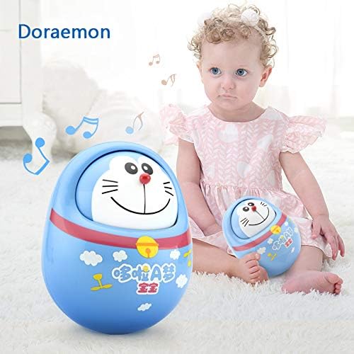 Brand Conquer Push and Shake Wobbling Bell Sounds Roly Poly Tumbler Doraemon (Multicolour)