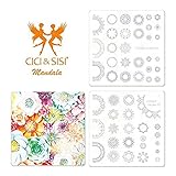 CICI&SISI Nail Art Stamping Plates Kit Mandala Plate Manicure Template 2 Pieces