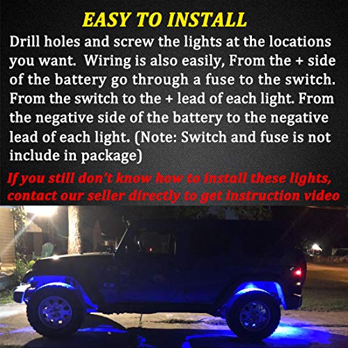 Botepon 8Pcs Led Rock Lights, Strip Lights, Wheel Well Lights, Led