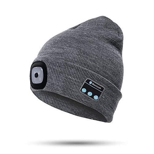 LED Beanie Light with Bluetooth Hat 