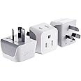 Australia, New Zealand, China Travel Adapter Plug by Ceptics with Dual USA Input - Type I (3 Pack) - Ultra Compact - Safe Gro