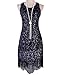 kayamiya Women's 1920s Sequined Paisley Pattern Fringe Gatsby Flapper Dress