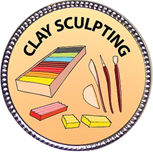 Clay Sculpting Award, 1 inch dia Silver Pin "Artistic Skills Collection" by Keepsake Awards