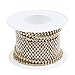 1 Roll Clear Crystal Chain - 10 Yards/roll clear crystal 2MM silver base Apparel Sewing style diy beauty accessories rhinestone chain (GOLD)