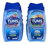 2 Pack, Tums Smoothies Berry Fusion 60 Count and Smoothies Assorted Fruit 60 Count