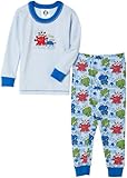 Gerber Cute Monsters Cotton PJs Two Piece, Light Blue