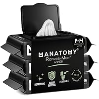 MANATOMY® RefreshMen Wipes, Convenient Hygiene With Aloe Vera & Chamomile, Extra-Thick & Large Body Wipes for Men, Refreshing