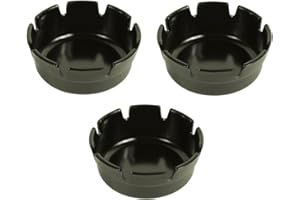 PAVILIA Set of Three Black Plastic Ashtrays-Deep Well-Resturant/ Bar-4"Diameter
