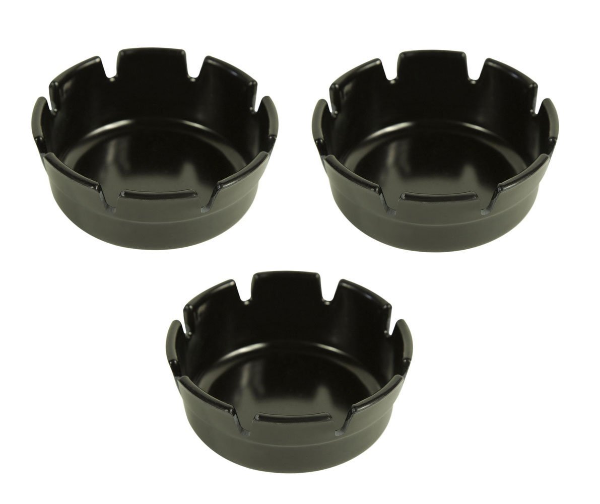 Set of Three Black Plastic AshtraysDeep WellResturant/ Bar4"Diameter