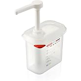 Araven Sauce Dispenser with Pump, Single Container for Serving Condiments in Commercial Kitchen, 1 Oz Capacity, 1 Count, Clear