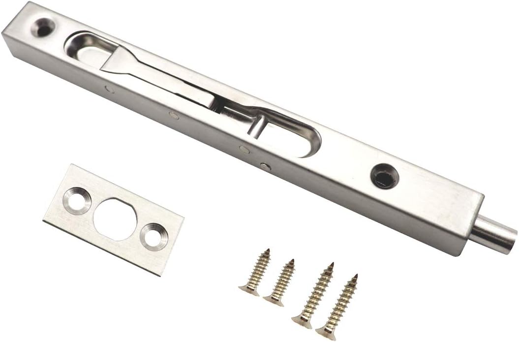 Sipery - Cerrojo para puerta de acero inoxidable con cerradura oculta