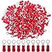 Hilitchi 100pcs 22-16 Gauge Ring Insulated Electrical Wire Terminals Wire Crimp Connectors (M4, Red)