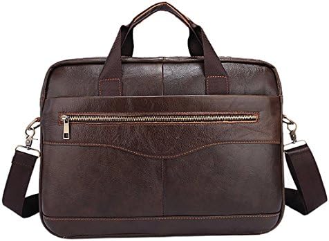 Mayshe Men's Luggage Leather Slim Tote Briefcase for 14 Inch Laptop Shoulder Bag Business Bag
