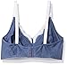 Loving Moments by Leading Lady Women's Sc Bra with Stretch Lace (2-Pack), Denim/White White/Pink, 36D