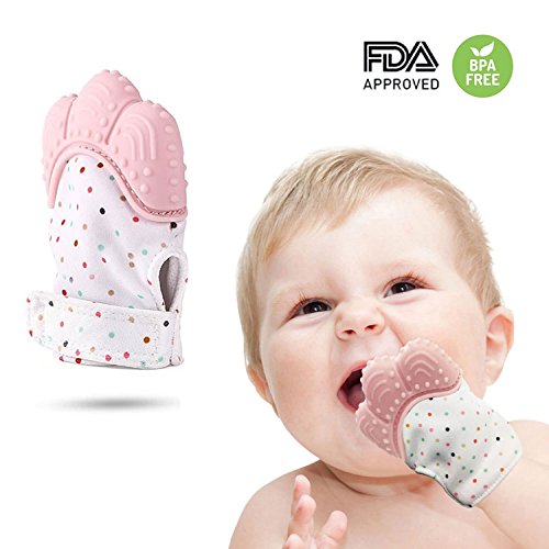 image for Vokyue Baby Teething Mitten for Babies Soothing Pain Relief ,Silicone 