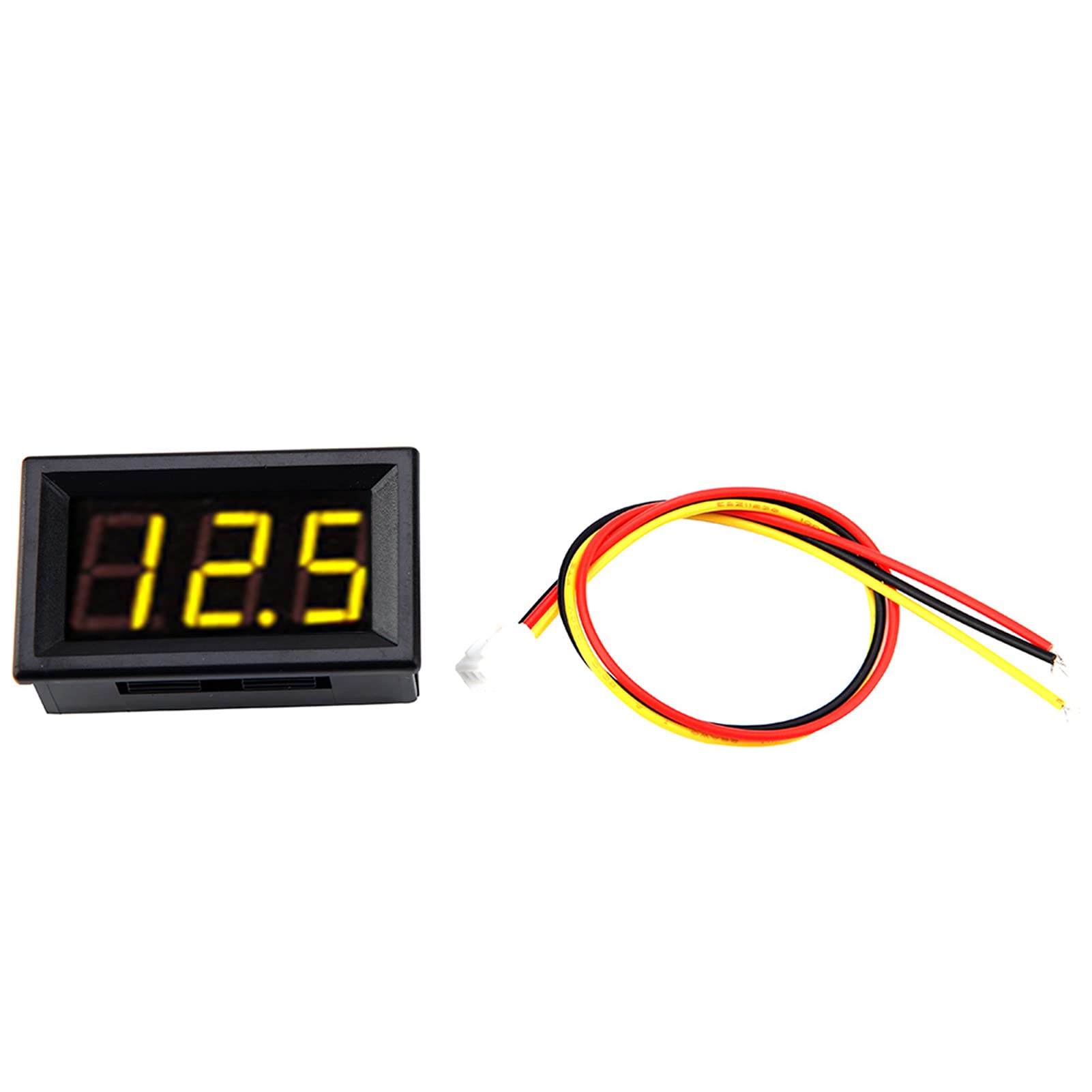 Digital Voltmeter, 3 Wire Voltmeter DC 0 100V Mini Voltage Measuring 0.56 LED Display Digital Volt Panel Meter with Reverse, Multi Testers (Font backlight color yellow)
