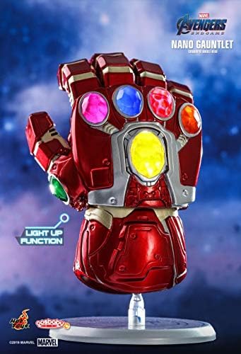 Hot Toys COSBABY Iron Man Nano Gaunlet LED Light up Bobble Head Figure Desktop