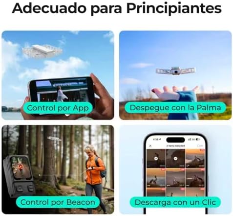 Drone X1 com Câmara, Drone de Bolso com Vídeo HDR, Descolagem com a Palma, Trajetórias de Voo Inteligentes, Modo Siga-Me, Mini Drone com Controlo Mãos-Livres, Branco (Combo)