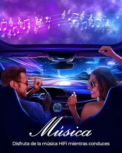 LENCENT Transmisor FM Bluetooth para Auto, Reproductor Música para Carro, Adaptador Bluetooth Coche con Dual USB 5V/2.4A&1A, Soporta Tarjetas SD, Memoria USB, Llamadas Manos Libres, Asistente de Voz