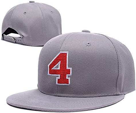 YUDUODUO Arabic Numerals NO.4 Logo Adjustable Embroidery Snapback Hat Cap - Grey