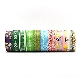 Christmas washi tape,reindeer and the sled gold foil washi tape,Christmas trees and candy(Set of 10 rolls)