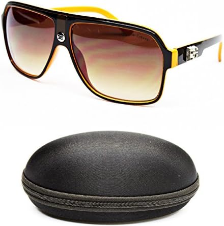 D5005-cc Designer Eyewear Turbo Aviator Sunglasses (719 Black/orange)