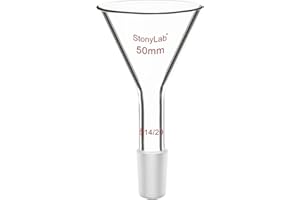stonylab Borosilicate Glass Powder Funnel, Short Neck, 14/20 Joint Size, 50 mm Diameter
