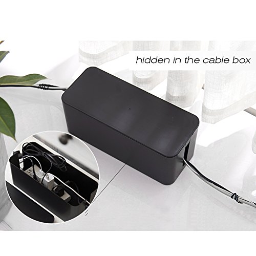 ShellKingdom Cable Management Box,3 set Cable Organizer For Cable and Cord Management, Storage and Holder to Cover and Hide & Power Strips & Cords（Black） - Thumbnail 3