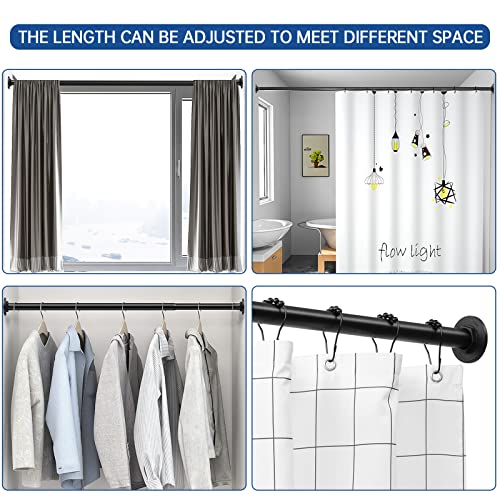 BRIOFOX Industrial Shower Curtain Rod Black Tension Curtain Rod
