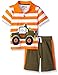 BoyzWear Boys' Little 2 Piece Interactice Polo Shirt with A Look Inside Truck